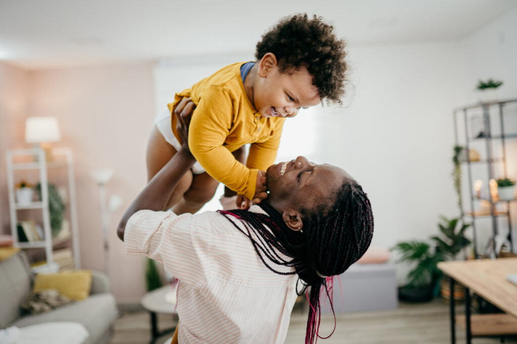 Mother playing with her toddler